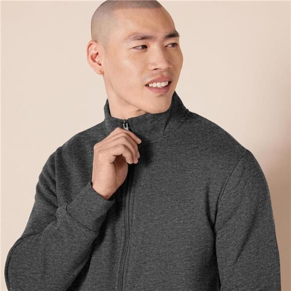 Mens Fleece Zip Up Sweatshirt Mock Neck Casual Pullover Warm Cozy Everyday Jacke - Picture 4 of 7